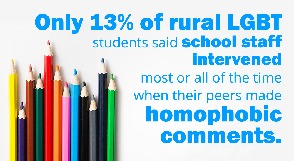 Rural LGBT Students said Staff Rarely Intervened When Homophobic Comments were Made by Fellow Students